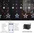 Star Curtain Lights for Bedroom - Plug-in 9ft 138 LED Fairy Twinkle Lights with 12 Star Drops, Connectable Window Lights with Remote 8 Lighting Mo...