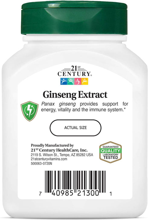 21st Century Ginseng Extract Veg Capsules, 60Count...