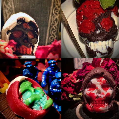 2 Pack 3D Skull Silicone Molds 8 Cavity Skull Themed Baking Mould Tray DIY Baking Tool for Chocolate Cake Dessert Candy Mousse Pastry Handmade Soa...