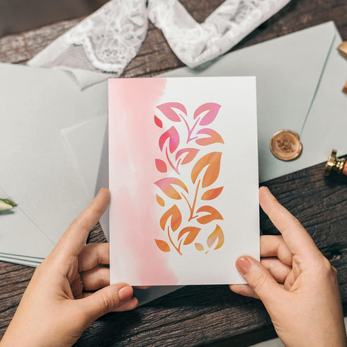 16 Pieces Leaf Painting Stencils Reusable Plant Stencil Spring Summer Fall Winter Stencil Template, DIY Stencils for Painting on Walls Doors Wood ...