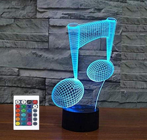 3D Music Note Night Light Remote Control Power Touch Table Desk Optical Illusion Lamps 16 Color Changing Lights Home Decoration Xmas Birthday Gift...