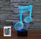 3D Music Note Night Light Remote Control Power Touch Table Desk Optical Illusion Lamps 16 Color Changing Lights Home Decoration Xmas Birthday Gift...