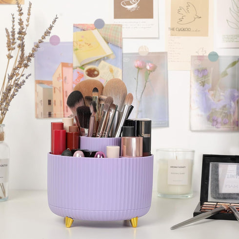 SKYDUE 360 Degree Rotating Desk Organizer, Dual-Purpose Pencil Pen Holder for Desk, Rotating Desk Pen Organizer with 5 Slots, Art Supplies, Pencil...