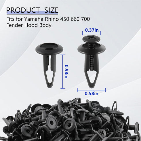 MOTOALL Plastic Bumper Rivet Clips Fastener Screw for Rhino 450 660 Yamaha Rhino Fender Hood Body 100Pcs...