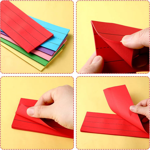 150 Sheets Sentence Strips Ruled Rainbow Sentence Strips Sentence Learning Strips for School Office Supplies, 6 Colors, 6 Pack (Multi Colors, 3 x ...