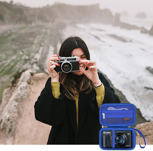 Carrying Case for Canon PowerShot SX740/ SX730/ SX720/ SX620 Digital Camera, 4K Video Camera Travel Storage Cover Bag Organizer Holder, Mesh Pocke...
