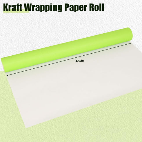 Shindel Wrapping Paper Roll, 32.8Ft. Kraft Paper for Packing Gift Wrapping Parcel Wall Art Crafts Bulletin Boards Floor Covering Light Green...
