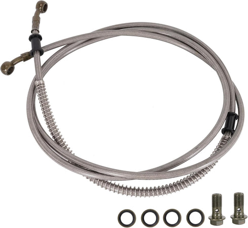 86" Stainless Braided Hydraulic Brake Hose Line for GY6 Kazuma Sunl Taotao Roketa Jonway Scooter Moped ATV Dirt Bike Go Kart...