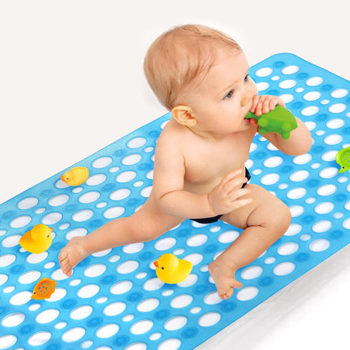 Bath Mat for Tub, 30 x 17 inch Non Slip Bathtub Mat Machine Washable Shower Mat with Suction Cups, Quick Drain Bathtub Mat for Bathroom...