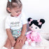 OUOZZZ Soft Baby Doll for Girls - My First Baby Doll Birthday Gifts for Girls Plush Rag Dolls Asian Doll Black Hair Pink Dress Toy for Toddlers Ki...