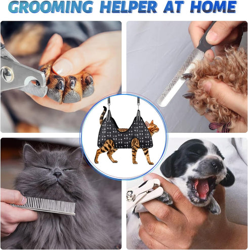 Pet Dog Cat Grooming Hammock Harness for Nail Trimming (XS 12lb), Dog Sling for Cutting Nail, Dog Hanging Holder Hanger for Clipping Nail with Nai...
