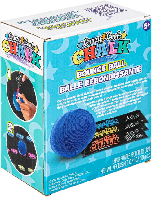Crazy Cool Chalk - Bounce Ball - Washable, Non-Toxic, Chalk for Kids. Fun and Colorful Sidewalk Chalk for Creative Playtime on the Sidewalk or Dri...