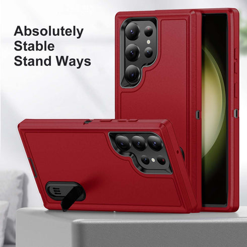 for Galaxy S24 Ultra Case S24 Ultra Case with Kickstand Case 3-Layer Military Grade Protective Case Cover Silicone Shockproof for Samsung Galaxy S...