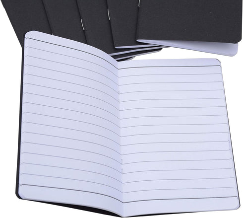 Yansanido 24 Pcs 5.5 Inch x 3.5 Inch Black Cover Pocket Notebook 32 Sheets (64 Pages) 8 mm Ruled Pages 70 Gsm Paper (Lined 24pcs)...