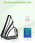 MAY TREE Clear Bag for Stadium Events, Clear Backpack for Concert Stadium Festival Sport Work Sling Bag with Heavy Duty Material - Black...
