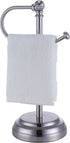 SunnyPoint Heavy Weight Classic Decorative Metal Fingertip Towel Holder Stand for Bathroom, Kitchen, Vanity and Countertops. (Brush Chrome, 13.5" ...