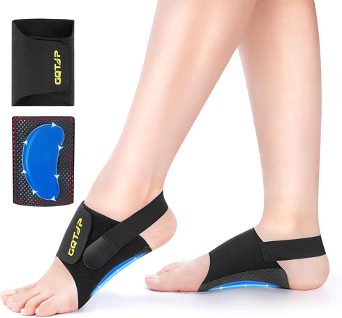 Arch Support Inserts for Plantar Fasciitis Relief, Upgrade Unisex Adjustable Arch Support Bands with Buil-in Orthotics, Foot Arch Support for Pain...