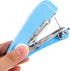 Blue Handheld Sewing Machine, Portable Mini Manual Sewing Machine Handy Needlework Tool Mini Sewer Machine Hand Stitcher Sewing Machine Beginner S...