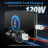Car Charger SuperVOOC 120W for OnePlus 10T 12R 12 11 10 Pro Nord 2T, Warp Charger for OnePlus Open Pad Nord 9 Pro 8 7T 6 6T 5 5T LED Display Dual ...