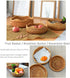 Handmade Rattan Round Fruit Basket Food Storage Bowls Kitchen Organizer Snack Serving Bowl Wavy Edge Circle Tray Basket, Boho Home Décor Display T...