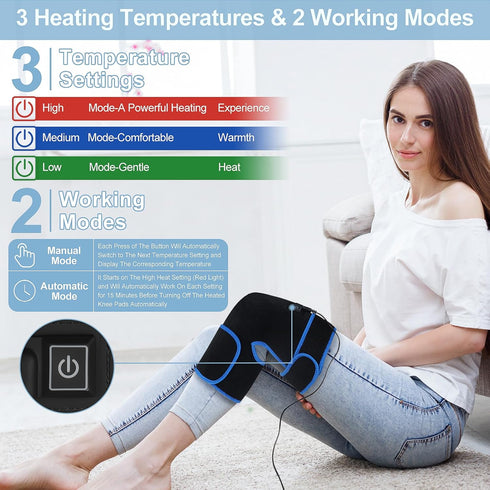 Heating Pad Heating Pad for Knee, Heated Knee Wrap for Men Women, Pain Relief Pad for Knee, Shoulder, Elbow, Joint Soreness Swelling, Arthritis, A...