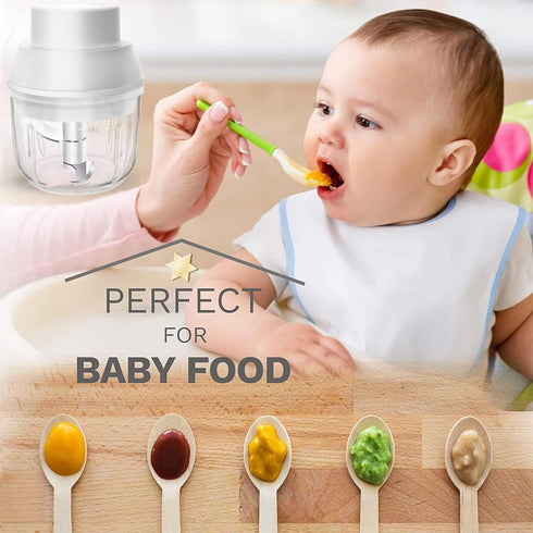 8.45oz 45W Portable Eletric Food Chopper, with 1200mAh Battery, Chopping Bowl, For Meats, Baby Food, Pet Food, Sauce Making, Garlic, Pepper, Nuts ...