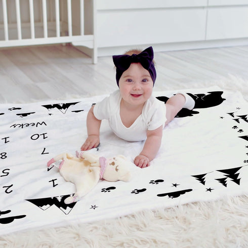Bear Baby Blanket, Baby Monthly Milestone Blanket for Boys, Includes Felt Frame, Month Blanket Baby Shower Baby Milestone Blanket, 50x40 (Bear)...