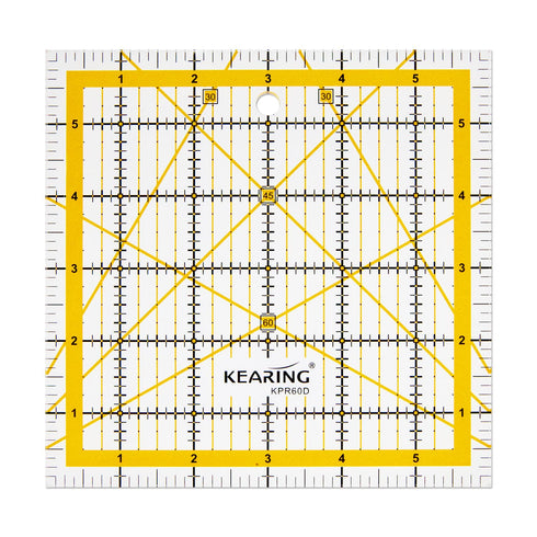 Patchwork Quilting Ruler, Non-Slip Acrylic Sewing Ruler for Cutting Fabric, Quilting Squares Ruler, 6 x 6 Inch…...
