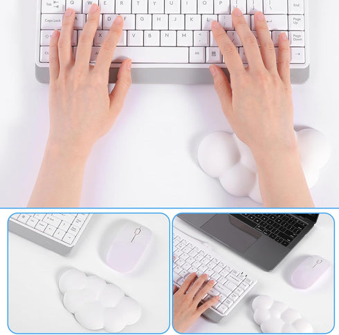 1 Pcs Cloud Wrist Pad for Mouse, Cute Pu Leather Mouse Wrist Support, Soft Memory Foam Ergonomic Cloud Mouse Pad, Pain Relief Gaming Wrist Rest fo...