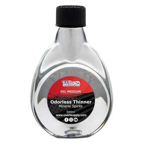 U.S. Art Supply Odorless Mineral Spirits Thinner, 500ml / 16.9 Fluid Ounce Container...
