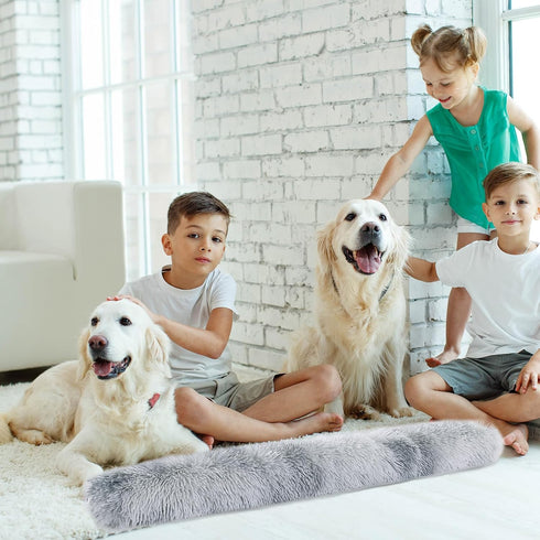 HOMBYS Extra Large Dog Pillow 35x6 Inches with Moldable Function for Latge & Medium Dogs, Soft Faux Fur Dog Neck Pillow for Anxiety Relief, Oversi...