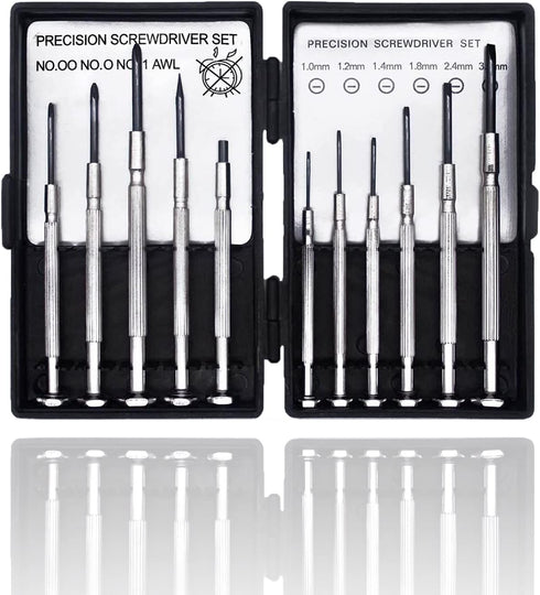 11 PCS Mini Screwdriver Set, Small Screwdriver Set of Flathead and Phillips Screwdrivers, Screwdriver Set for Glasses, Watch, Phone, Toys, Compute...