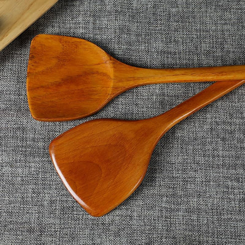 Wooden Spatula for Cooking Nonstick, Kitchen Wok Spatula Utensil Set,15" Wooden Turner Serving Tool for High Heat Stirring in Nonstick Pans...