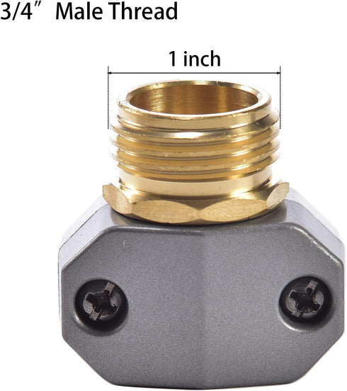 Zinc and Brass Male Clamp Coupling,Fits 3/4" or 5/8" Garden Hose Repair Fitting...
