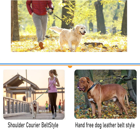 Multi-Function Hands Free Dog Leash? 7.5ft Rope Crossbody Dog Leash Reflective for Large Medium Small Dogs Walking, Jogging and Running, Training ...
