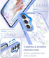 for Samsung Galaxy A35 5G Case+Tempered Glass Screen Protector,Military Grade Protective Slim Soft TPU & Hard PC,Girls Women Crystal Clear Flower ...