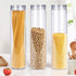 3Pcs Clear Plastic Food Storage Jar with Lid, Round Transparent Storage Container for Spaghetti,Pasta and Dry goods (2.1" Diameter x 11.8" Height)...