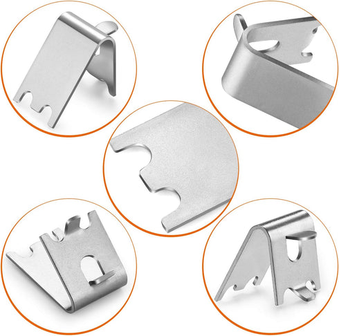 HK 920158 Freezer Shelf Clip, Fridge Cooler Shelf Support, Replacement Shelf Square Buckles Clips, Stainless Steel Hooks Shelf Clip for Refrigerat...