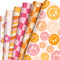 12 Sheets Boho Wrapping Paper Retro Groovy Gift Wrap Paper, Smiley Face Floral Daisy Pattern Wrapping Paper for Baby Shower Birthday Wedding DIY C...