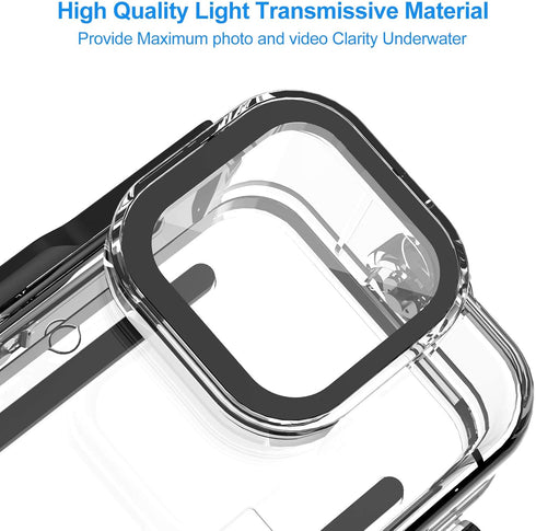 Kuptone Waterproof Case 60M/196FT Underwater Protective Dive Housing Shell with Bracket Mount Accessories for Go Pro 11/10/9 Action Camera...