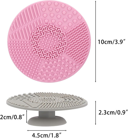 BTSKY 5 Pack Silicone Brush Cleaning Mat, Paint Brush Cleaner Mat with Suction Cup, Stylish Cosmetic Brush Cleaner Pad, Practical Brush Cleaner Ac...