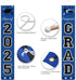 DAZONGE Blue Graduation Decorations 2025, Congrats Grad Porch Banner for Any Schools or Grades 2025 Graduation Party Decorations...