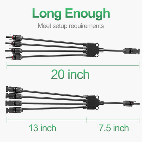 OYMSAE Solar Y Branch Connectors Solar Panel Parallel Connectors 1 to 4 Solar Adapter Cable Plug Tool Kit (M/FFFF, F/MMMM)...