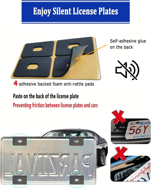 Aootf Universal Car Rear View Camera License Plate Bracket Kit, Black License Plate Frame and Backup Camera Holder, Dash Cam Mirror Camera Mount K...