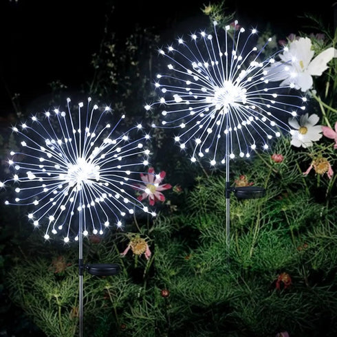 XIHAMA Solar Garden Lights 2 Pack,Fairy Firework Lights for Outdoor Yard Planter Pathway Patio Party Wedding Decorative,200 LEDs with 8 Lighting M...