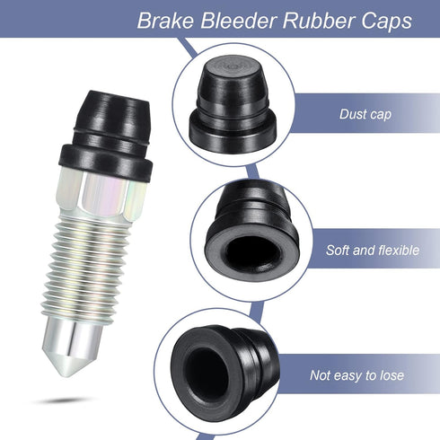 18 Pieces Brake Bleeder Cap Grease Fitting Caps Rubber Zerk Covers Brake Caliper Dust Cover Brake Bleeder Nipple Cap for Cars and Motorcycles...
