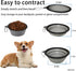 Medium Collapsible Dog and Cat Water Silicone Bowls, Pack of 2, Portable Pet Feeding Tray for Walking, Parking, Traveling with 2 Carabiners (grey&...