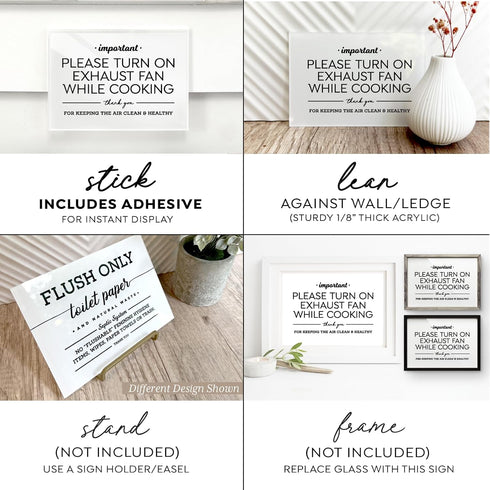 4x6 Inches, Please Turn Exhaust Fan On While Cooking ~ Designer Sign ~ Ready to Stick ~ Premium Finish, Durable (1)...