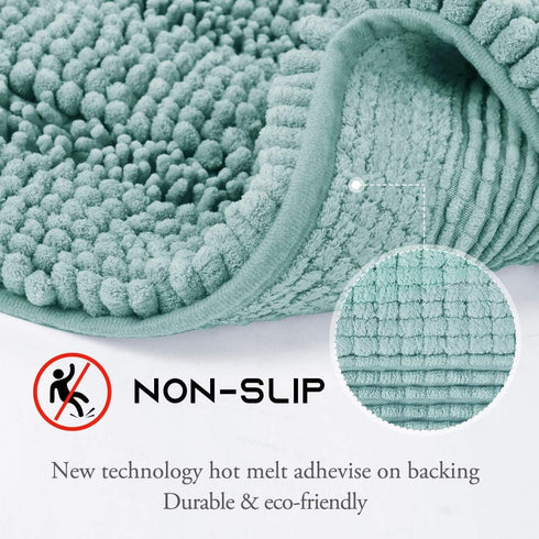 NICETOWN Bath Mats Shower Rugs Slip-Resistant Extra Absorbent Soft and Fluffy Thick Bath Mats, Non-Slip Microfiber Shag Floor Mats, Dry Fast Water...