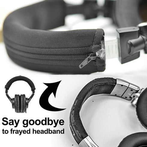 ATH M50X Headband Cover Replacement Headband Protector Compatible with Audio Technica M30 M40 M50 M50X M50S M40X M20X M30X Headphones (Black + No ...